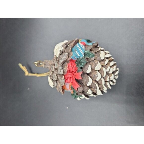 Vintage Christmas Pinecone Animal Ornaments Woodland Set Of 3 - Picture 3 of 7
